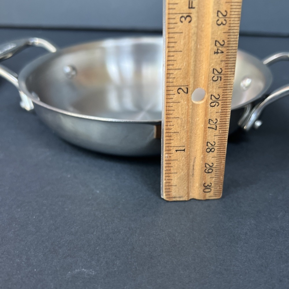 All-Clad 6"  Mini Gratin Pan x2 Double Handle Stainless Steel Oven Broiler Safe - Picture 13 of 13